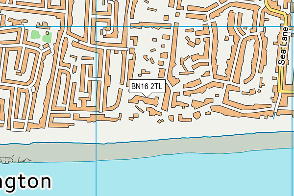 BN16 2TL map - OS VectorMap District (Ordnance Survey)