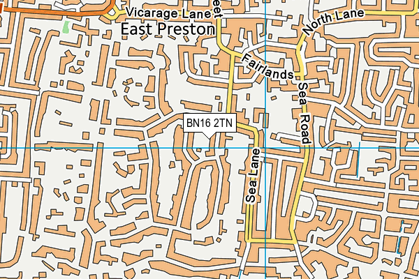 BN16 2TN map - OS VectorMap District (Ordnance Survey)