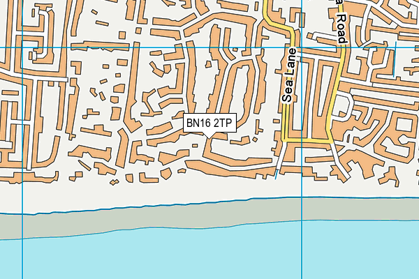 BN16 2TP map - OS VectorMap District (Ordnance Survey)