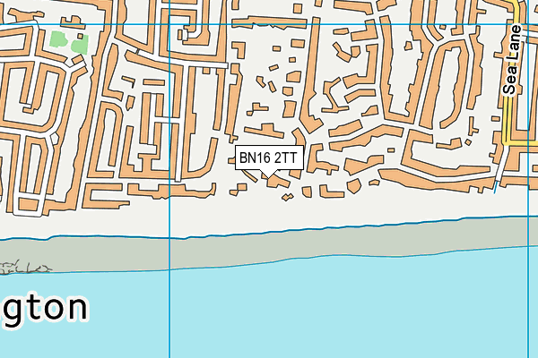 BN16 2TT map - OS VectorMap District (Ordnance Survey)