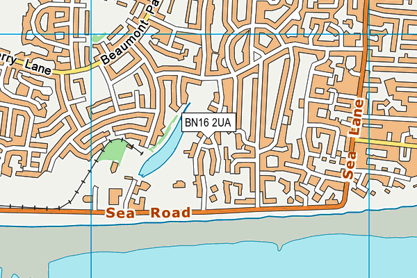 BN16 2UA map - OS VectorMap District (Ordnance Survey)
