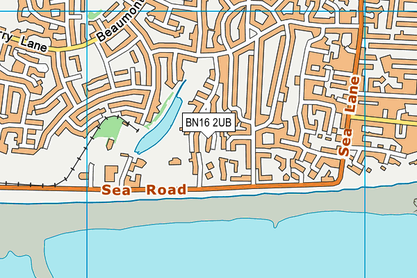BN16 2UB map - OS VectorMap District (Ordnance Survey)
