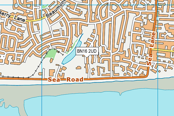 BN16 2UD map - OS VectorMap District (Ordnance Survey)