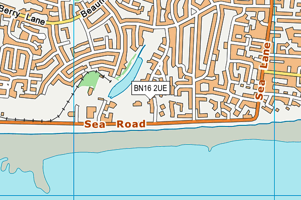 BN16 2UE map - OS VectorMap District (Ordnance Survey)