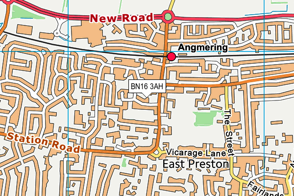 BN16 3AH map - OS VectorMap District (Ordnance Survey)
