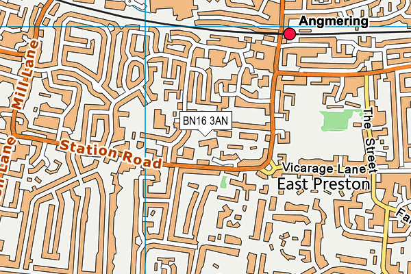 BN16 3AN map - OS VectorMap District (Ordnance Survey)
