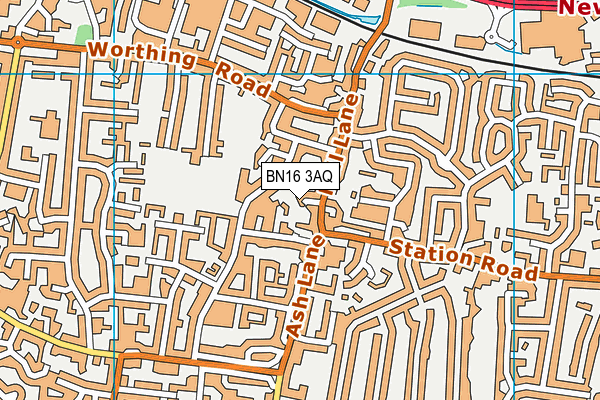 BN16 3AQ map - OS VectorMap District (Ordnance Survey)