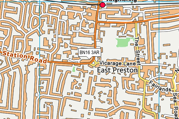 BN16 3AR map - OS VectorMap District (Ordnance Survey)