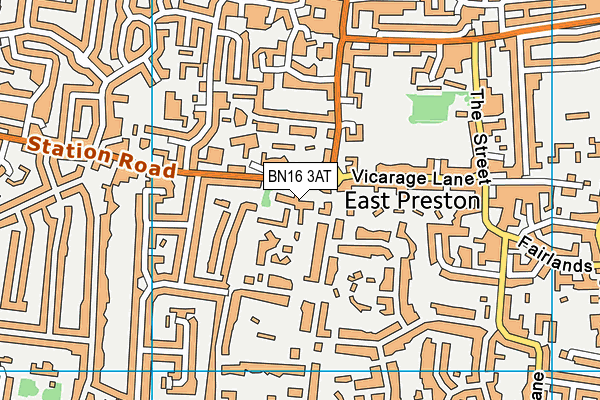 BN16 3AT map - OS VectorMap District (Ordnance Survey)