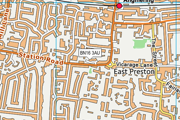 BN16 3AU map - OS VectorMap District (Ordnance Survey)