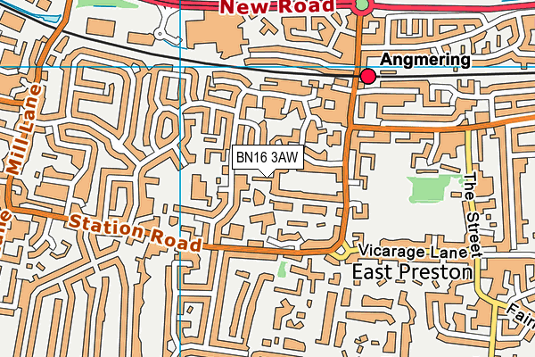 BN16 3AW map - OS VectorMap District (Ordnance Survey)