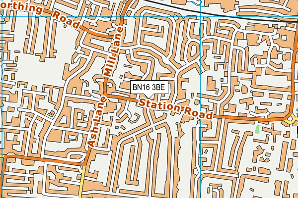 BN16 3BE map - OS VectorMap District (Ordnance Survey)
