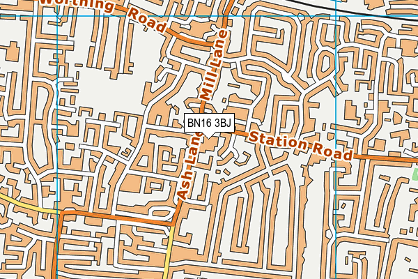 BN16 3BJ map - OS VectorMap District (Ordnance Survey)