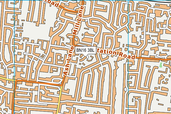 BN16 3BL map - OS VectorMap District (Ordnance Survey)