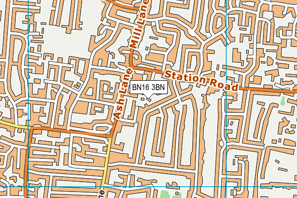 BN16 3BN map - OS VectorMap District (Ordnance Survey)