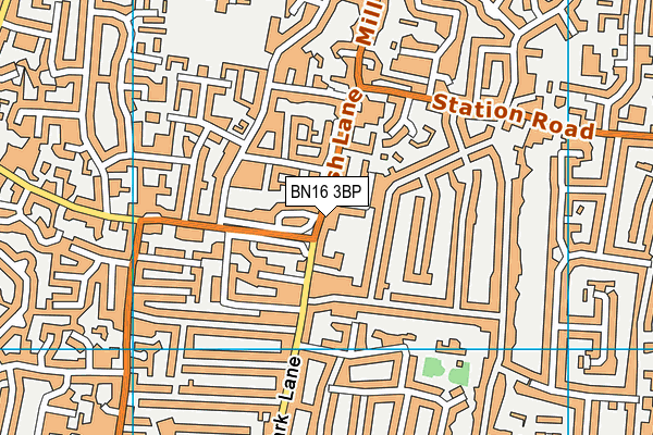 BN16 3BP map - OS VectorMap District (Ordnance Survey)