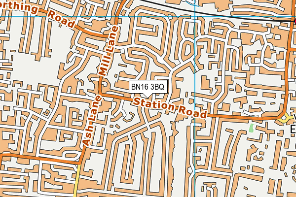 BN16 3BQ map - OS VectorMap District (Ordnance Survey)