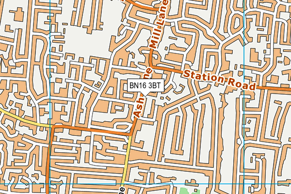 BN16 3BT map - OS VectorMap District (Ordnance Survey)