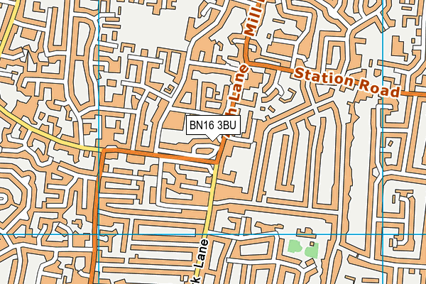BN16 3BU map - OS VectorMap District (Ordnance Survey)