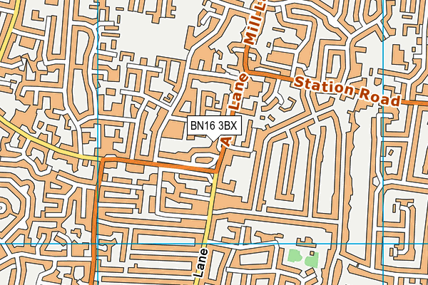 BN16 3BX map - OS VectorMap District (Ordnance Survey)
