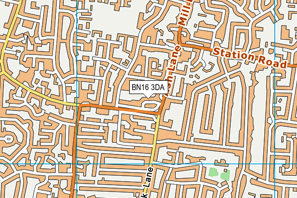 BN16 3DA map - OS VectorMap District (Ordnance Survey)