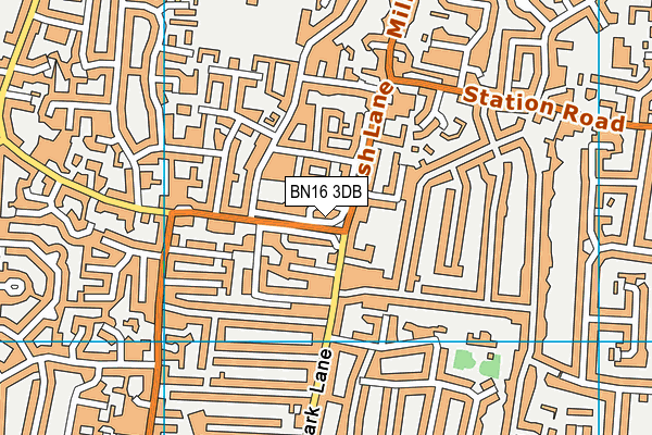 BN16 3DB map - OS VectorMap District (Ordnance Survey)