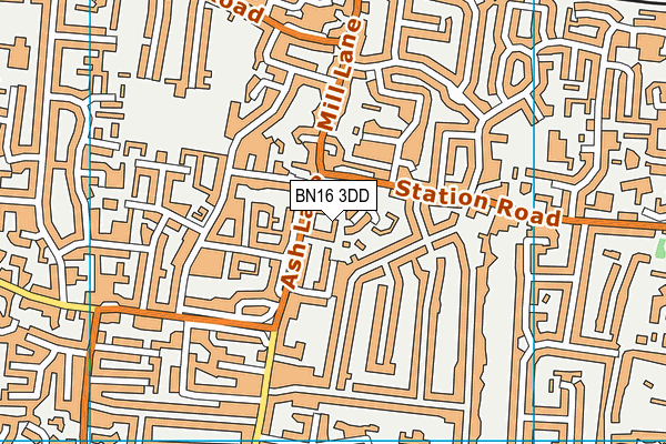BN16 3DD map - OS VectorMap District (Ordnance Survey)