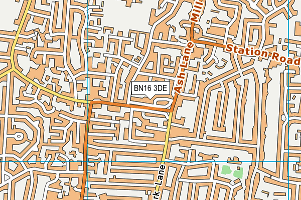 BN16 3DE map - OS VectorMap District (Ordnance Survey)