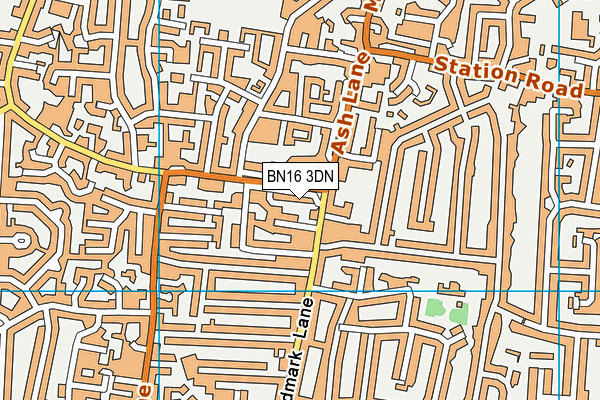 BN16 3DN map - OS VectorMap District (Ordnance Survey)