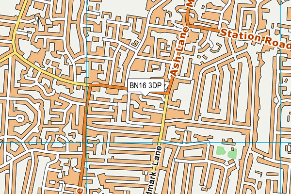 BN16 3DP map - OS VectorMap District (Ordnance Survey)