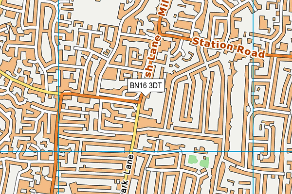 BN16 3DT map - OS VectorMap District (Ordnance Survey)