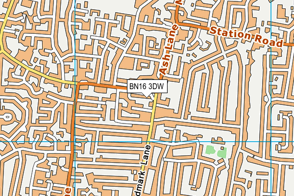 BN16 3DW map - OS VectorMap District (Ordnance Survey)