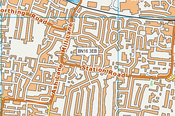 BN16 3EB map - OS VectorMap District (Ordnance Survey)