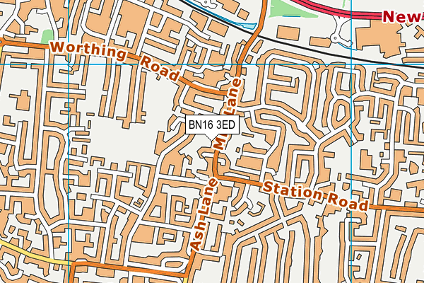BN16 3ED map - OS VectorMap District (Ordnance Survey)