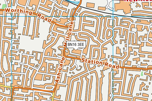 BN16 3EE map - OS VectorMap District (Ordnance Survey)