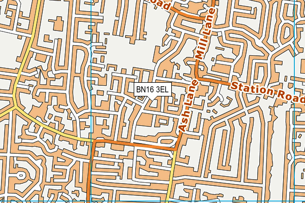 BN16 3EL map - OS VectorMap District (Ordnance Survey)