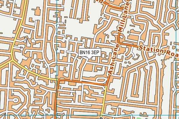 BN16 3EP map - OS VectorMap District (Ordnance Survey)