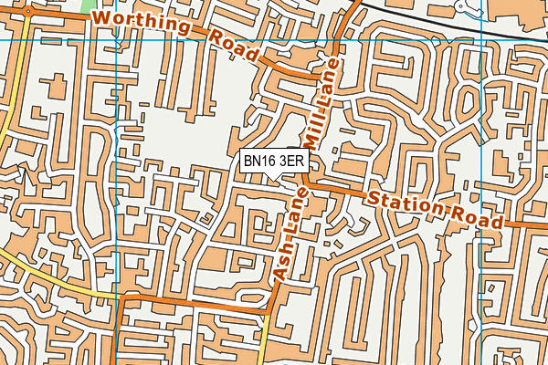 BN16 3ER map - OS VectorMap District (Ordnance Survey)
