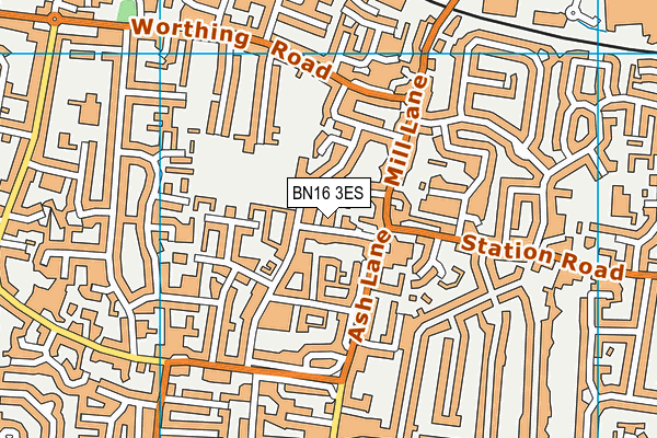 BN16 3ES map - OS VectorMap District (Ordnance Survey)