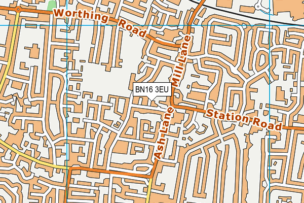 BN16 3EU map - OS VectorMap District (Ordnance Survey)
