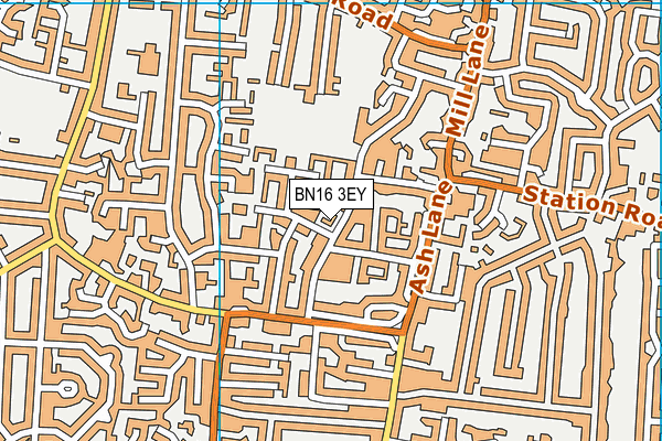 BN16 3EY map - OS VectorMap District (Ordnance Survey)