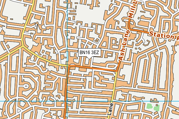 BN16 3EZ map - OS VectorMap District (Ordnance Survey)