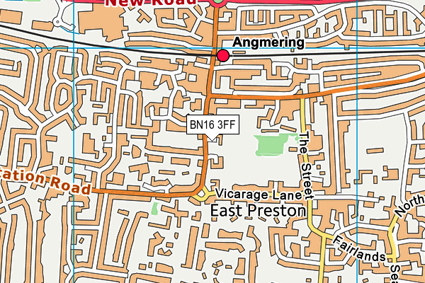 BN16 3FF map - OS VectorMap District (Ordnance Survey)