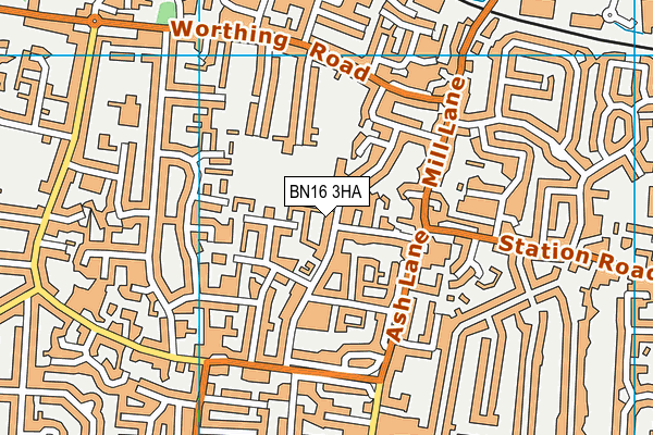 BN16 3HA map - OS VectorMap District (Ordnance Survey)