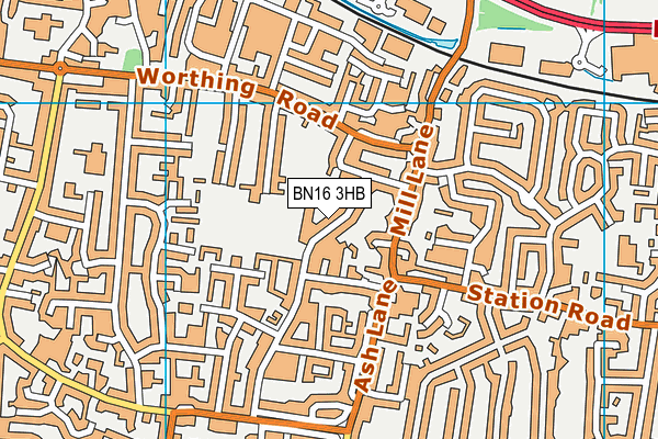 Rustington Youth Centre map (BN16 3HB) - OS VectorMap District (Ordnance Survey)