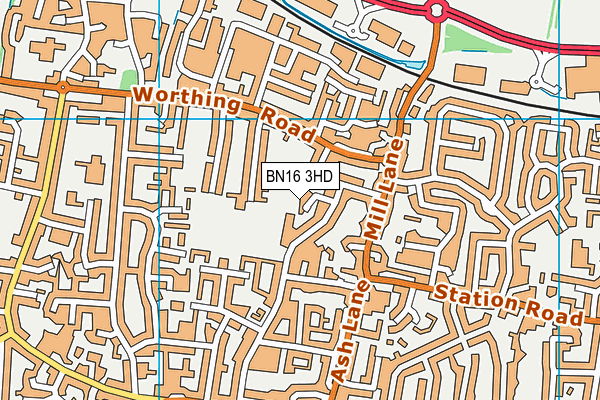BN16 3HD map - OS VectorMap District (Ordnance Survey)