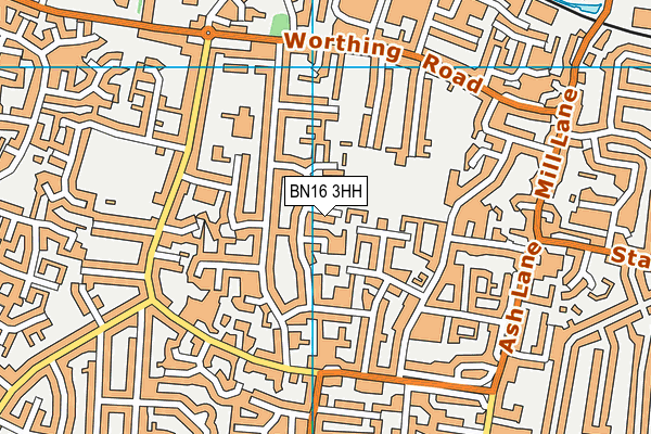 BN16 3HH map - OS VectorMap District (Ordnance Survey)