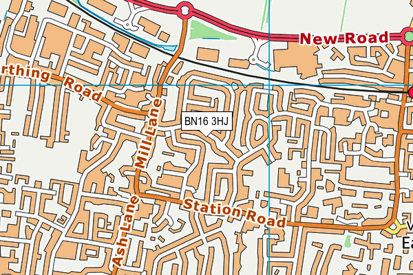 BN16 3HJ map - OS VectorMap District (Ordnance Survey)