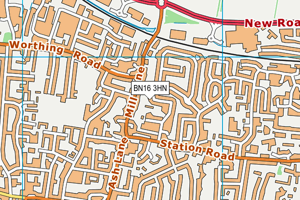 BN16 3HN map - OS VectorMap District (Ordnance Survey)