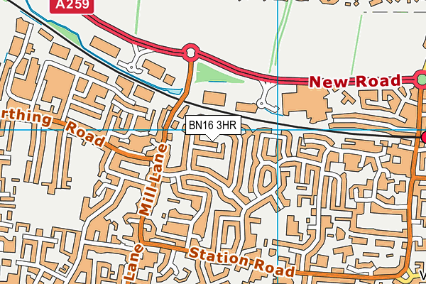 BN16 3HR map - OS VectorMap District (Ordnance Survey)